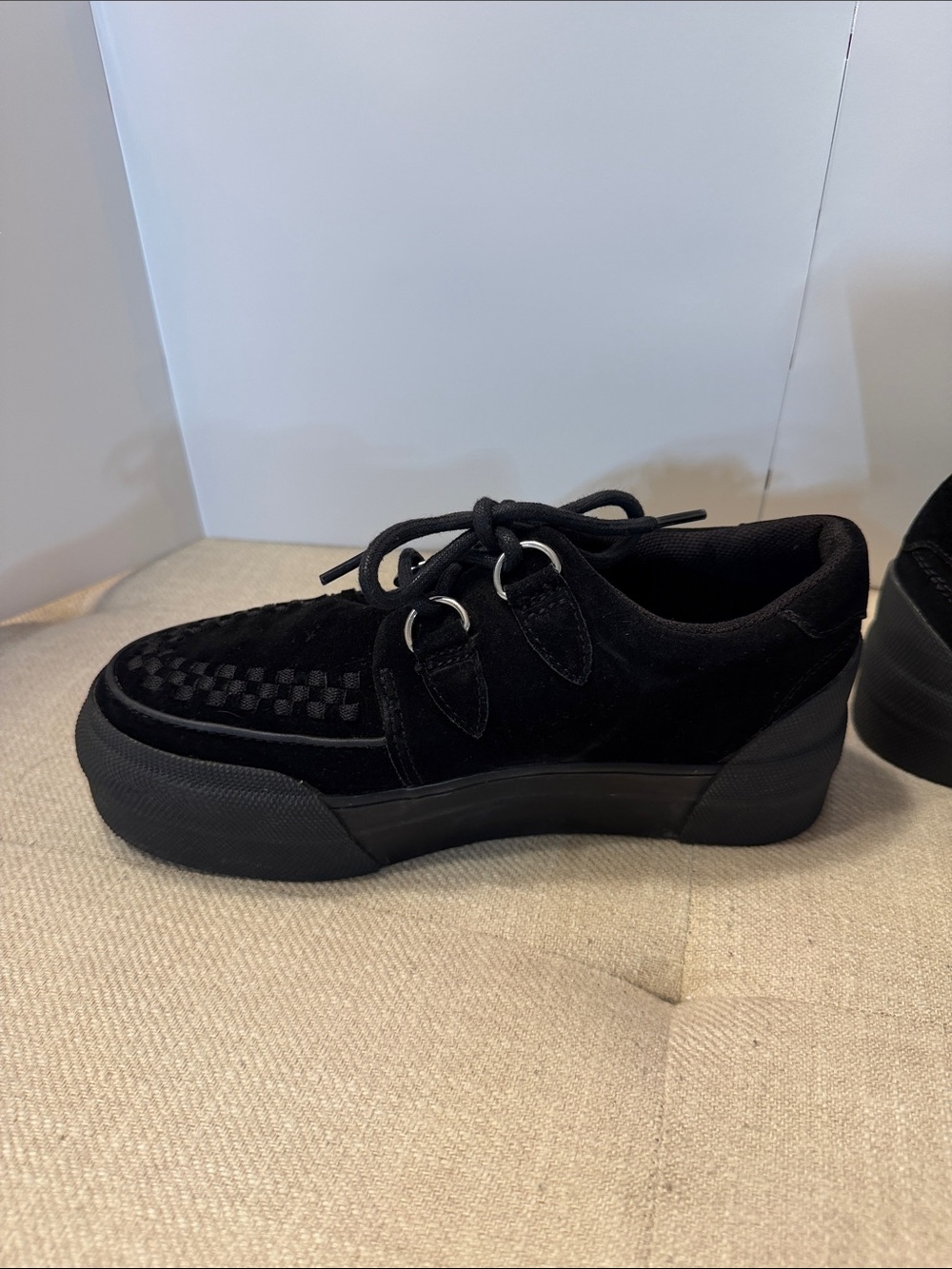 T.U.K Black Suede Platform Creeper Sneakers - Picture 4 of 10